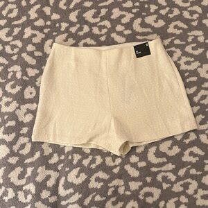 Express Cream High Rise Tweed Shorts NWT Size 10